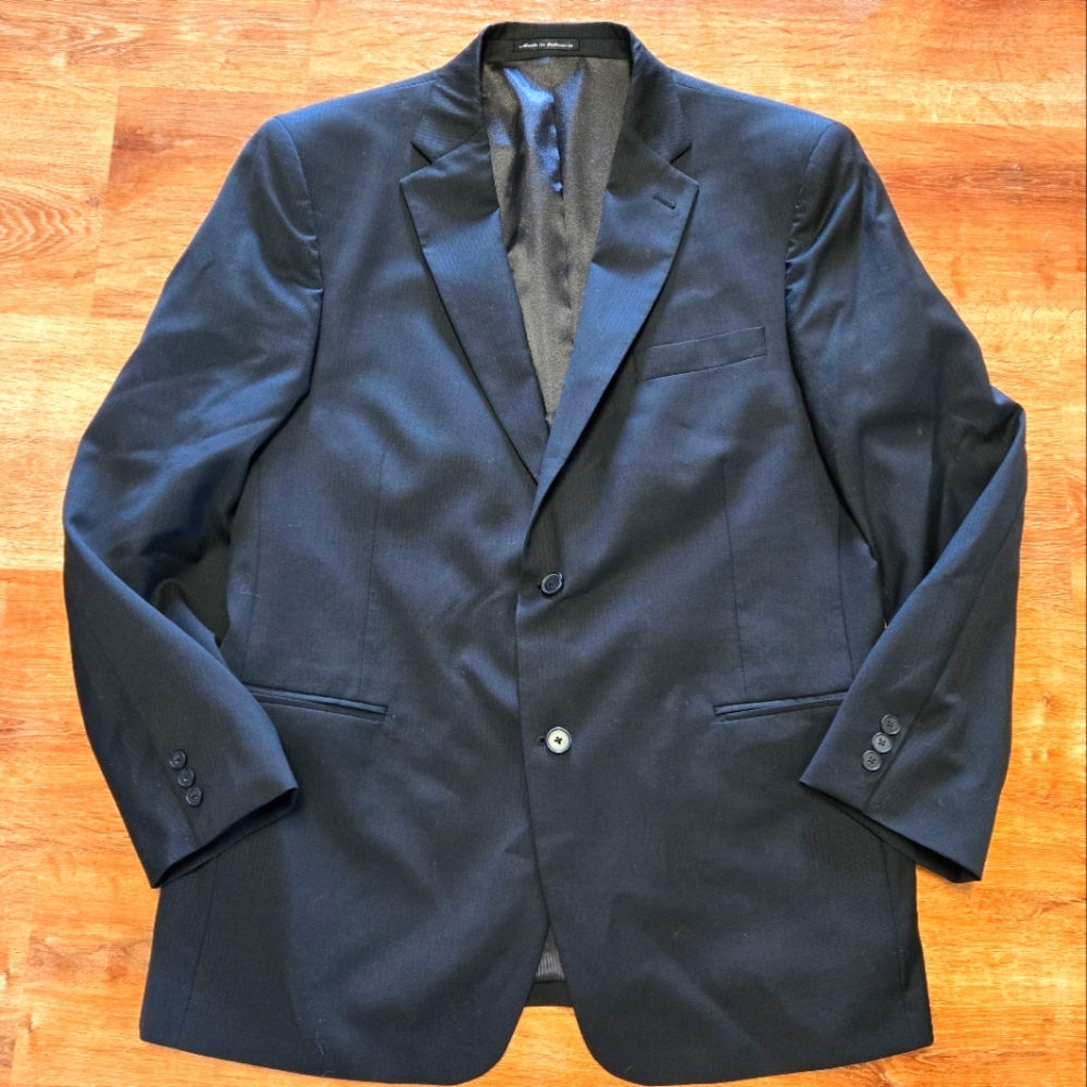 Austin Reed Mens Black Sport Coat Classic Tailoring 44R
